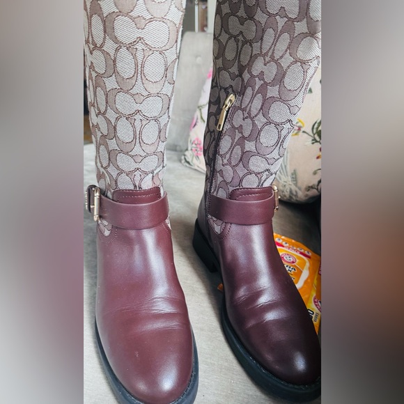 Coach Extended Calf Riding Boot In Signature Jacquard - Picture 2 of 7